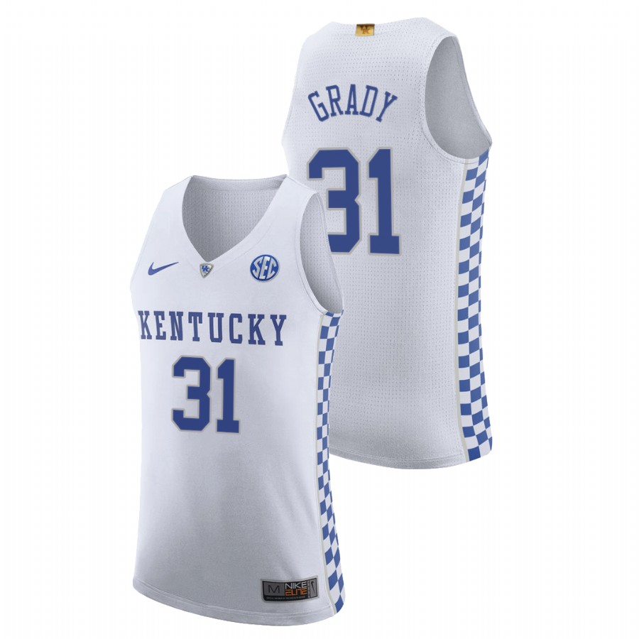 Men Kentucky Wildcats Kellan Grady College Basketball 2021 Trade Jersey White
