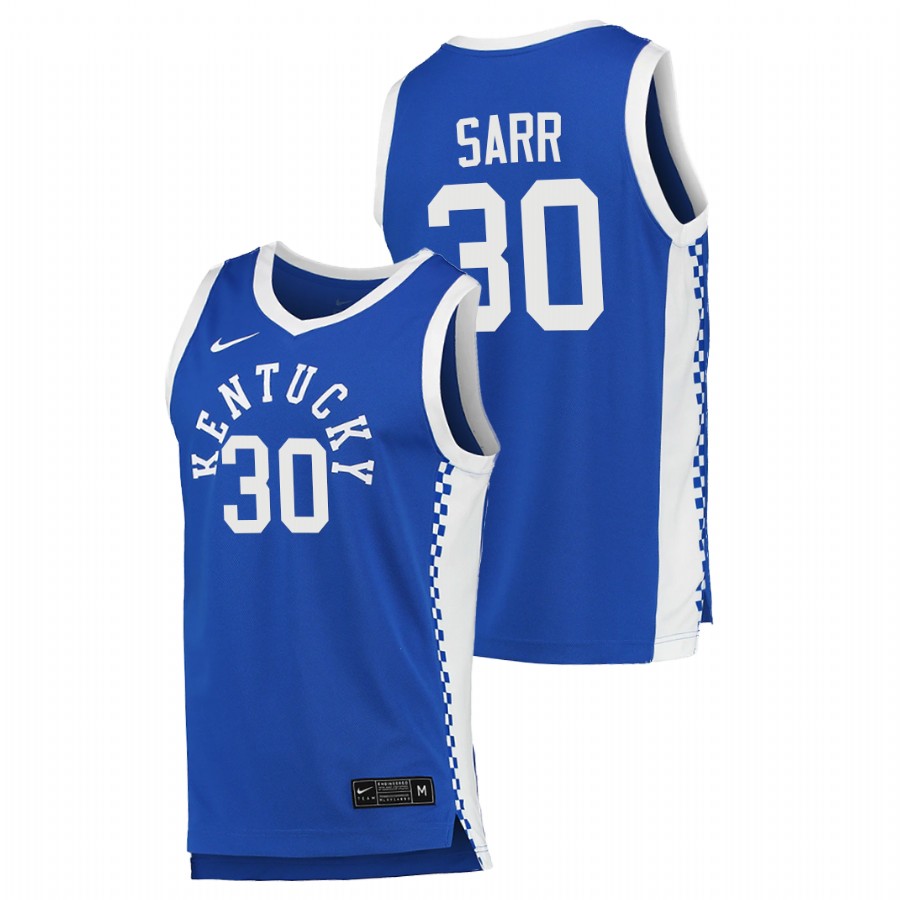 Men Kentucky Wildcats Olivier Sarr College Basketball 2020-21 Jersey Blue