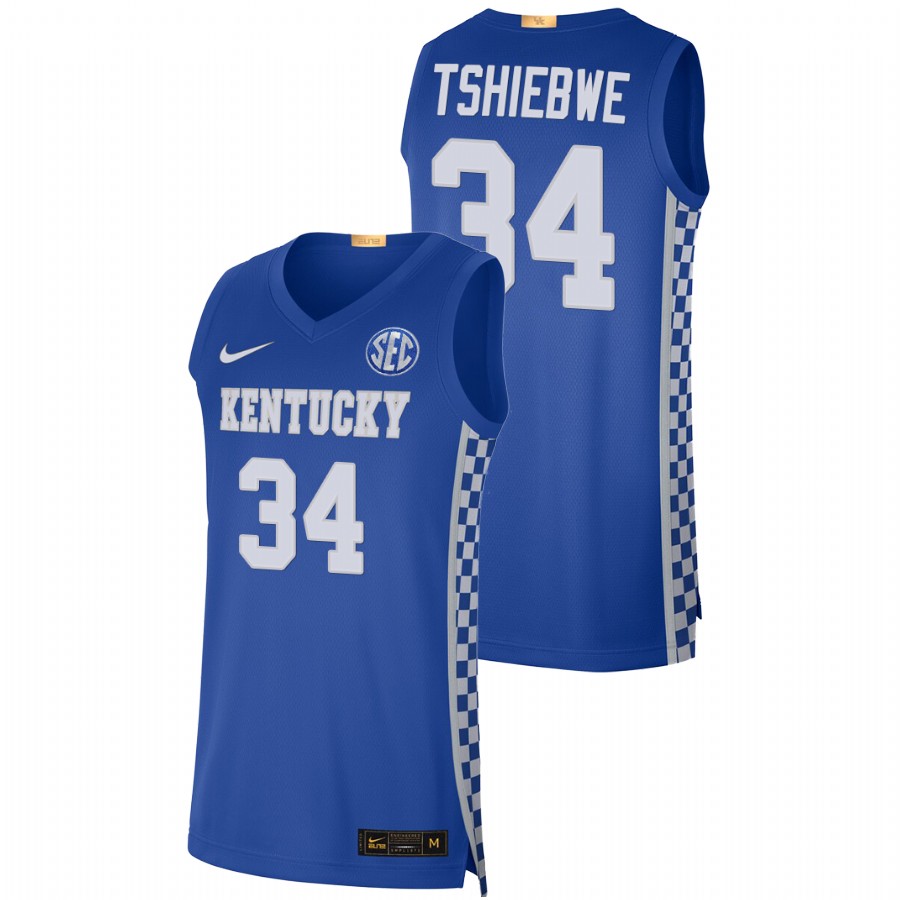 Men Kentucky Wildcats Oscar Tshiebwe 2021-22 Authentic Jersey Royal