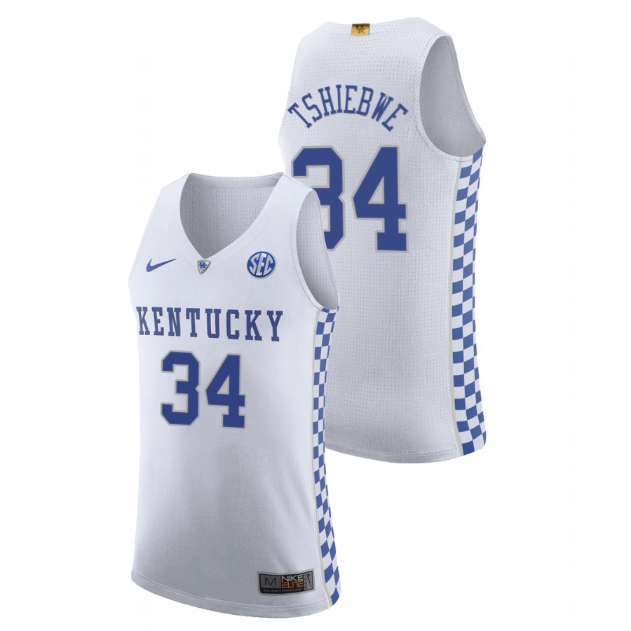 Men Kentucky Wildcats Oscar Tshiebwe 2021-22 Authentic Jersey White