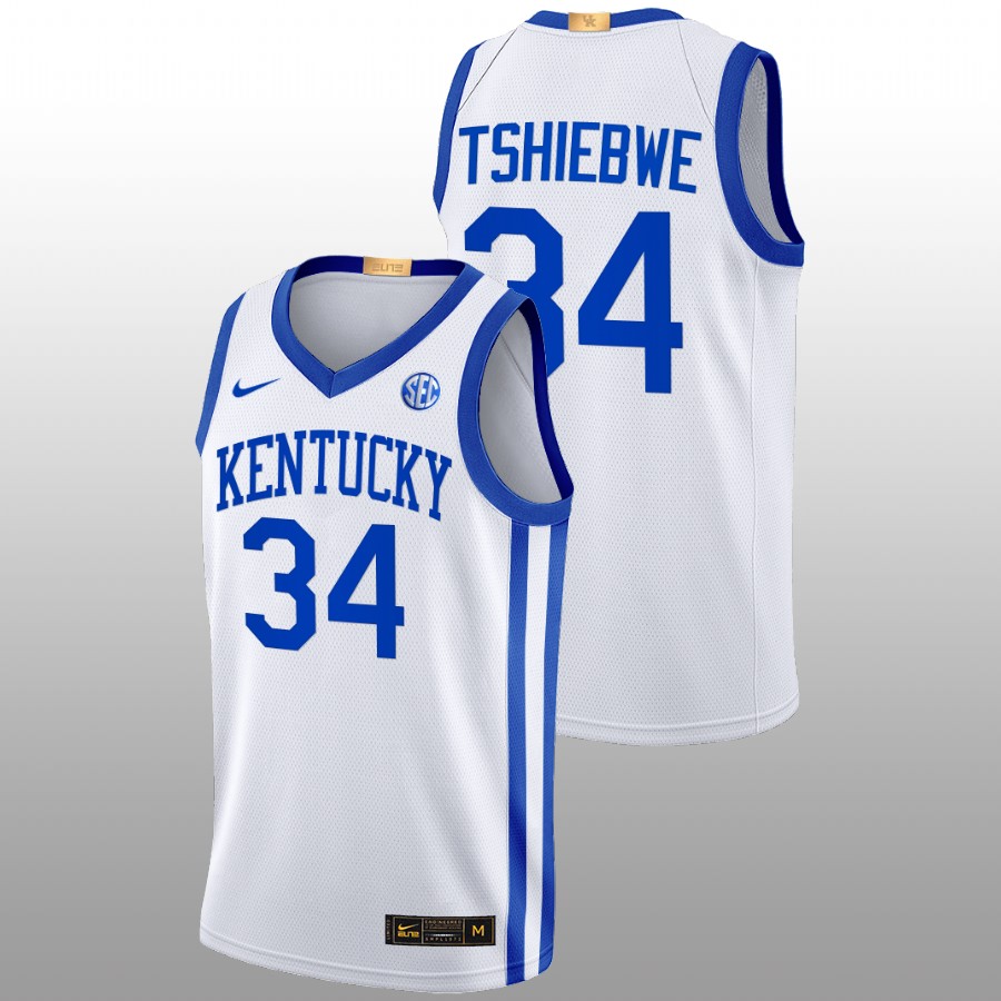 Men Kentucky Wildcats Oscar Tshiebwe 2022-23 Elite Basketball Jersey White