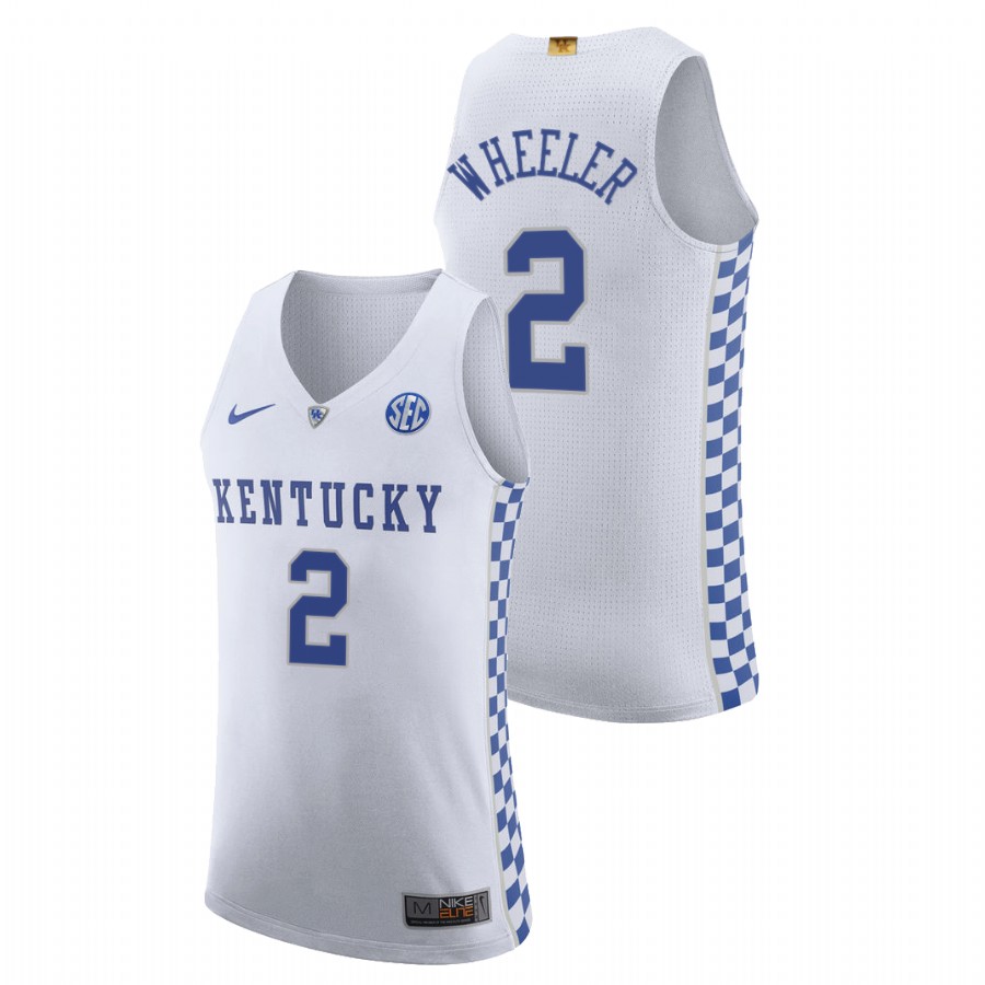 Men Kentucky Wildcats Sahvir Wheeler 2021-22 Authentic Jersey White