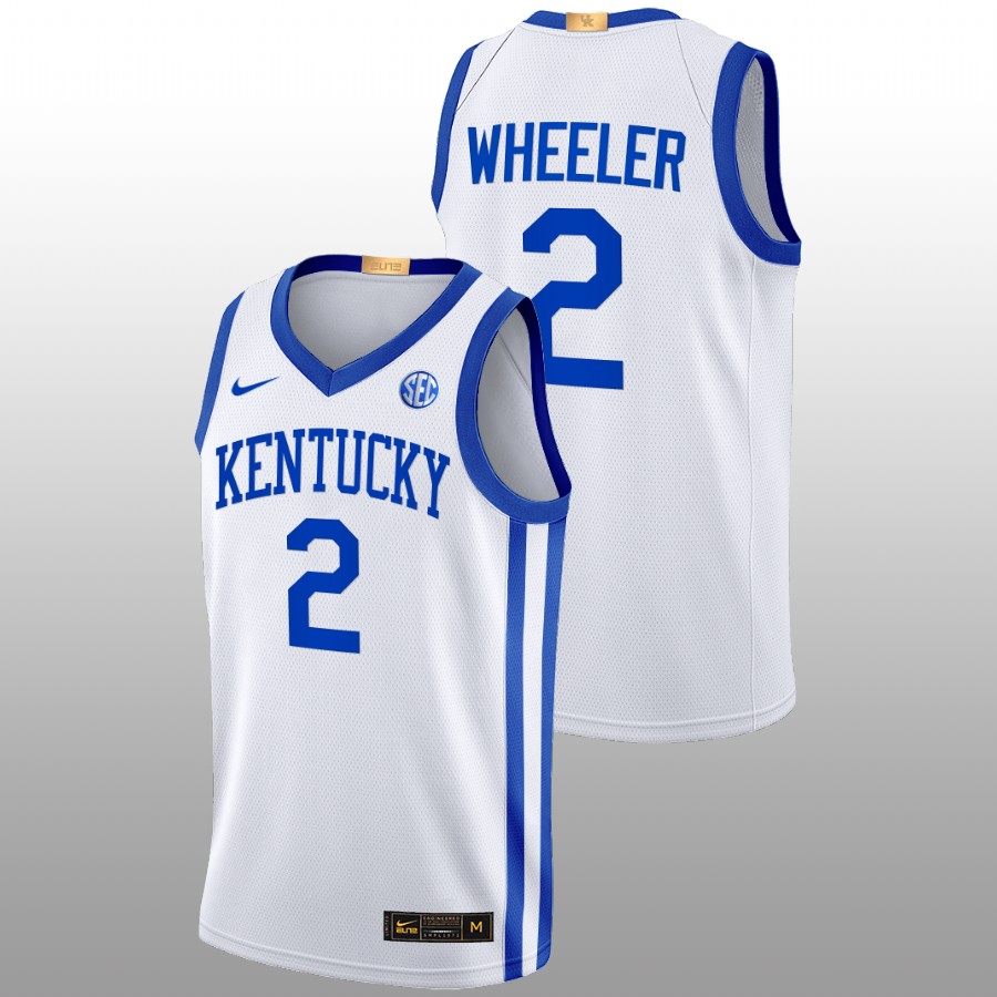 Men Kentucky Wildcats Sahvir Wheeler 2022-23 Elite Basketball Jersey White