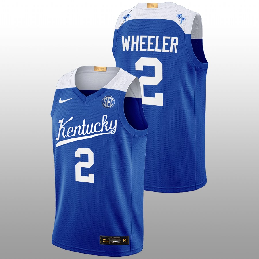 Men Kentucky Wildcats Sahvir Wheeler 2022-23 Elite Jersey Blue