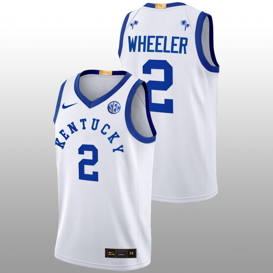 Men Kentucky Wildcats Sahvir Wheeler Basketball Jersey White