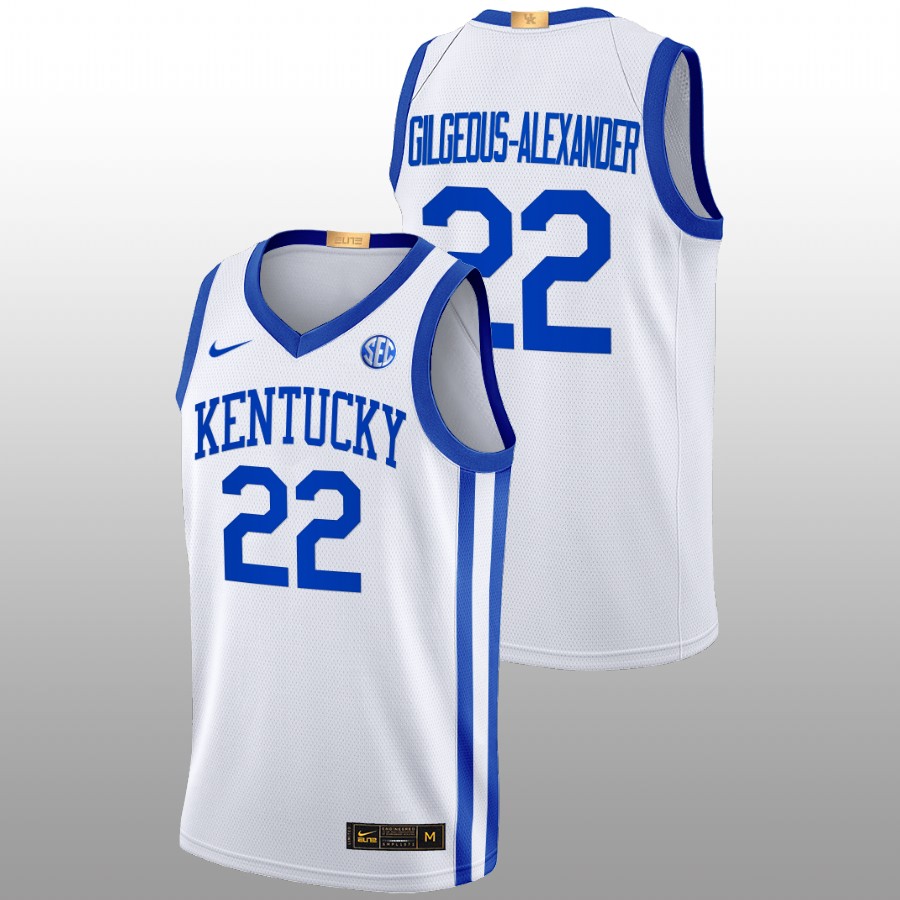 Men Kentucky Wildcats Shai Gilgeous-Alexander 2022-23 Alumni Basketball Jersey White