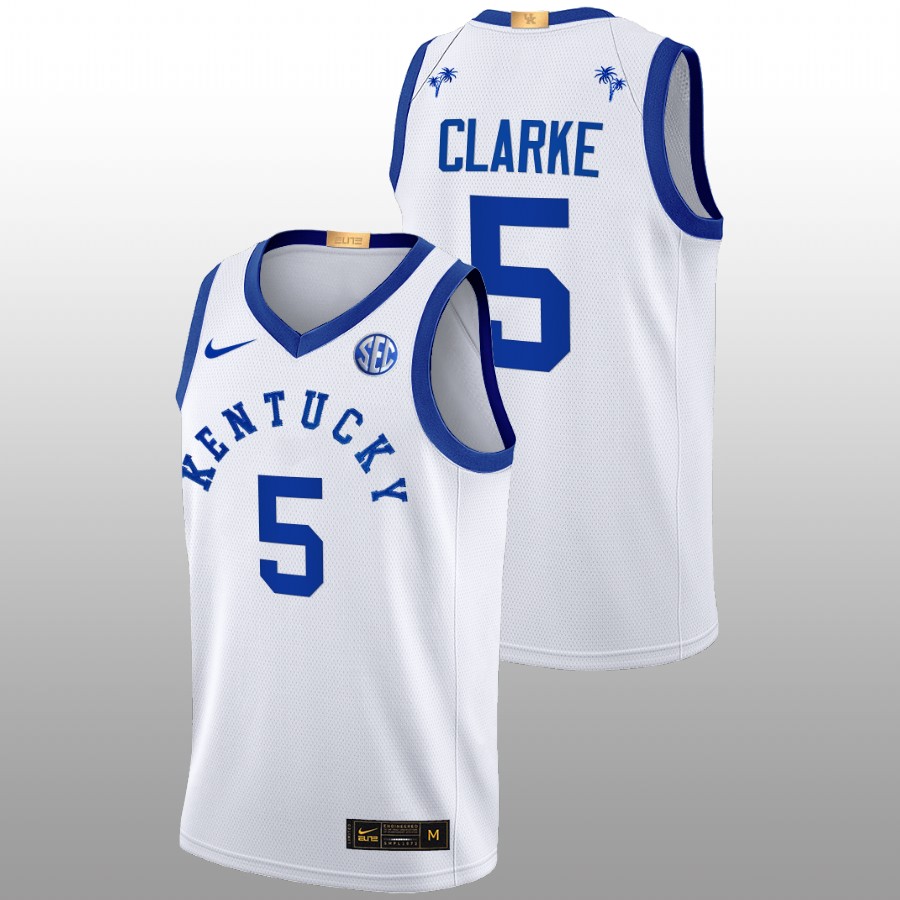 Men Kentucky Wildcats Terrence Clarke Basketball Jersey White