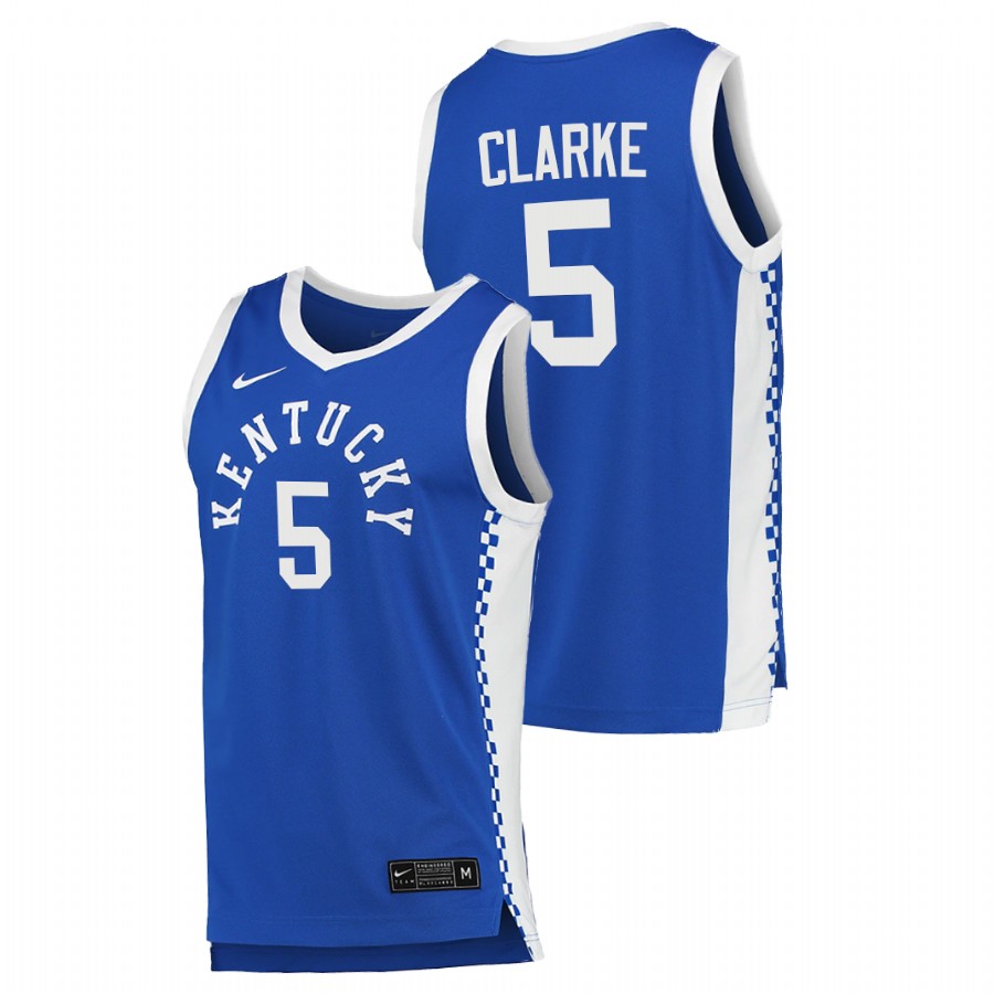 Men Kentucky Wildcats Terrence Clarke College Basketball 2020-21 Jersey Blue