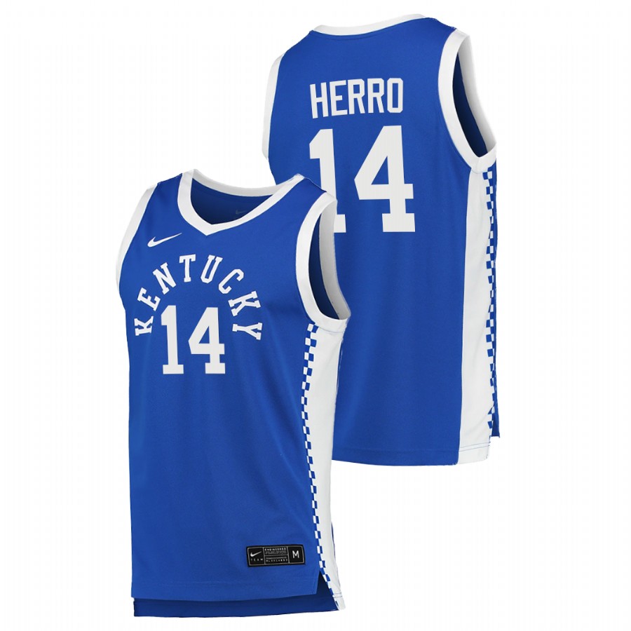Men Kentucky Wildcats Tyler Herro College Basketball 2020-21 Jersey Blue