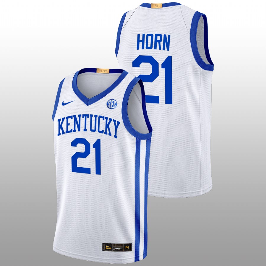 Men Kentucky Wildcats Walker Horn 2022-23 Elite Basketball Jersey White