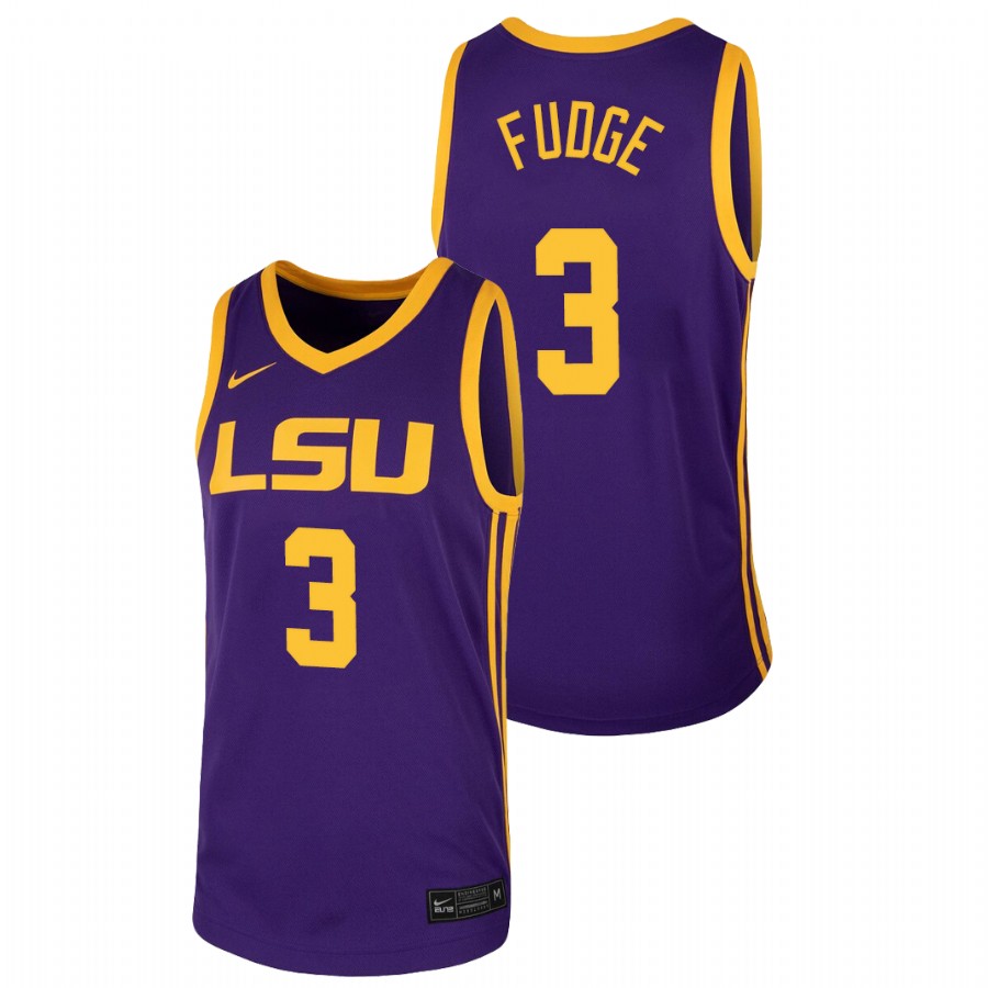 Men LSU Tigers Alex Fudge 2022 Jersey Purple