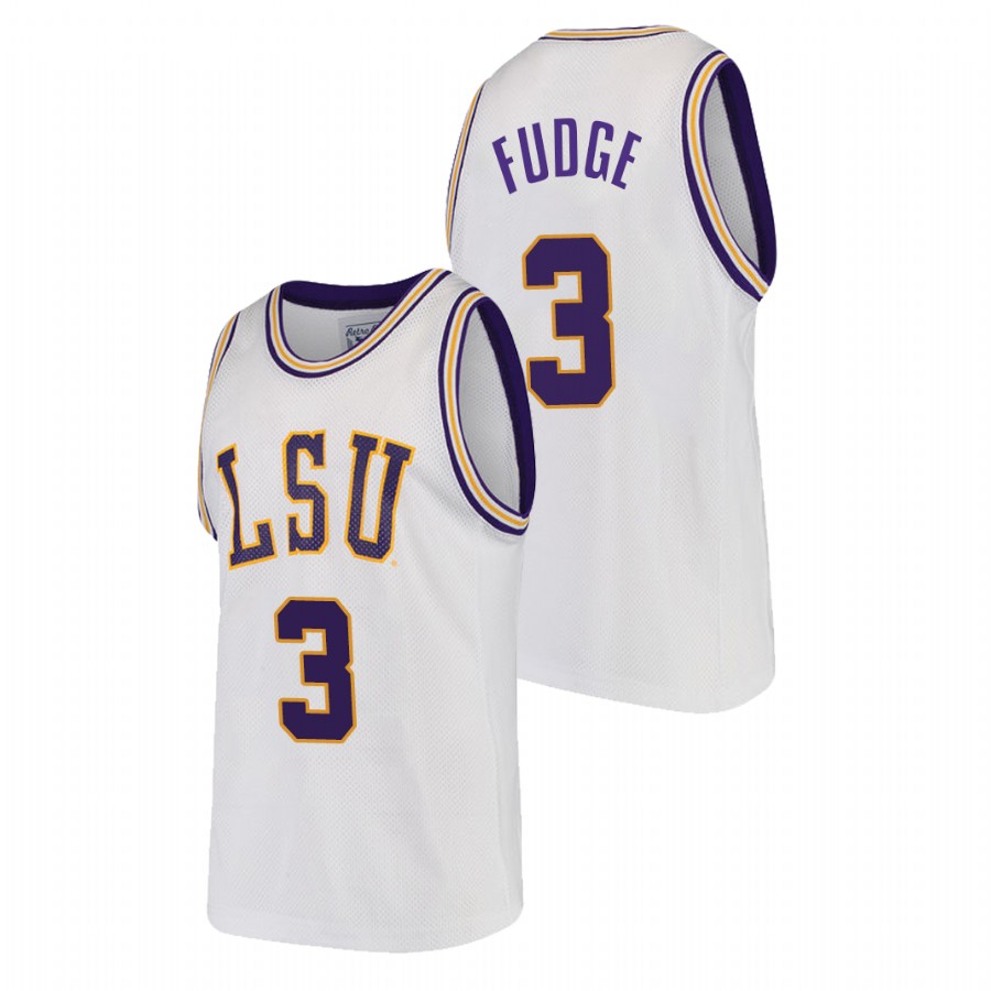Men LSU Tigers Alex Fudge 2022 Jersey White