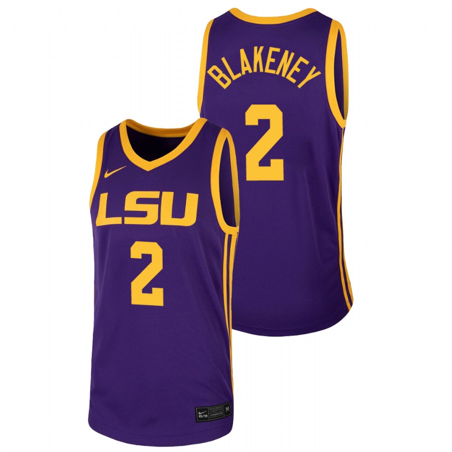 Men LSU Tigers Antonio Blakeney College Basketball Jersey Purple