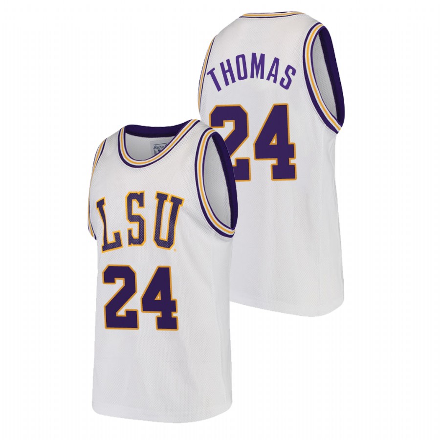 Men LSU Tigers Cameron Thomas College Basketball 2021 NBA Top Draft Jersey White