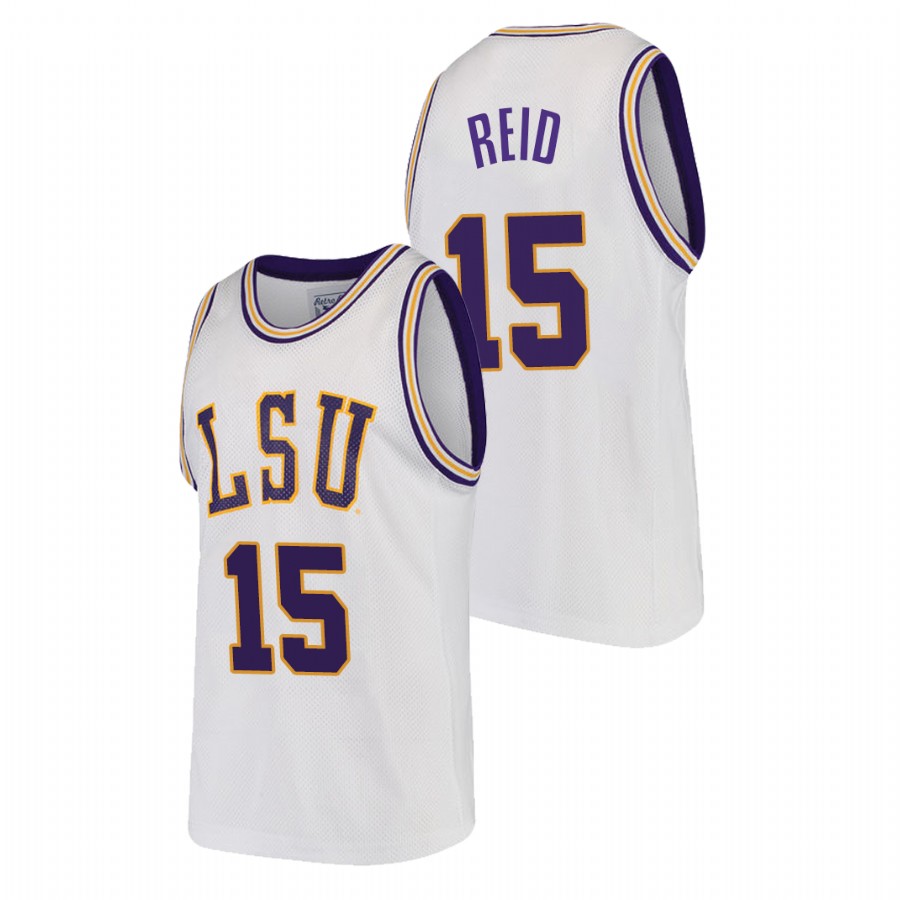 Men LSU Tigers Efton Reid 2022 Jersey White