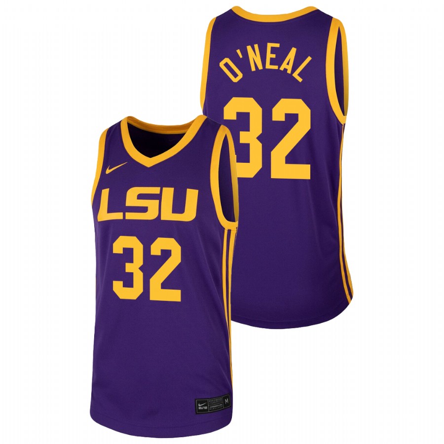 Men LSU Tigers Shareef O'Neal 2020-21 Replica Jersey Purple
