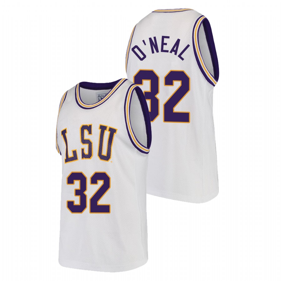 Men LSU Tigers Shareef O'Neal 2020-21 Replica Jersey White