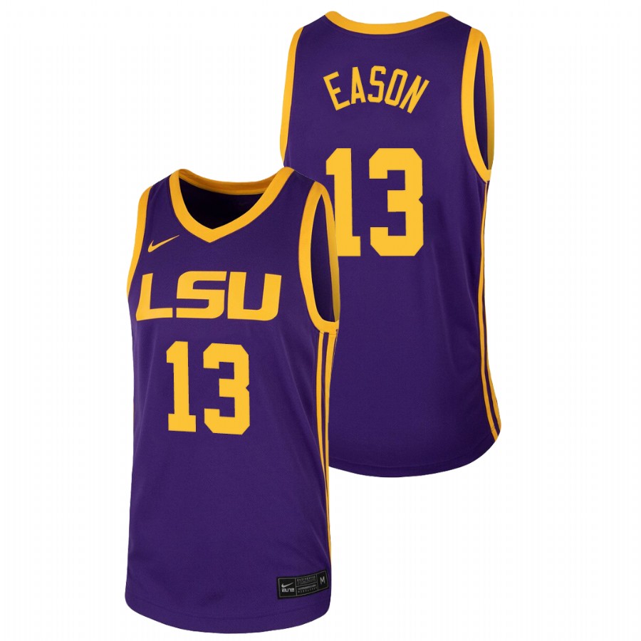 Men LSU Tigers Tari Eason 2021 transfer Jersey Purple