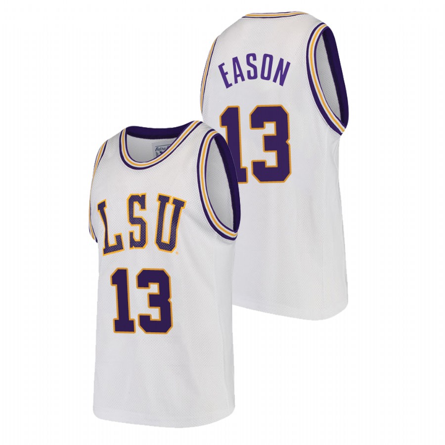 Men LSU Tigers Tari Eason 2021 transfer Jersey White