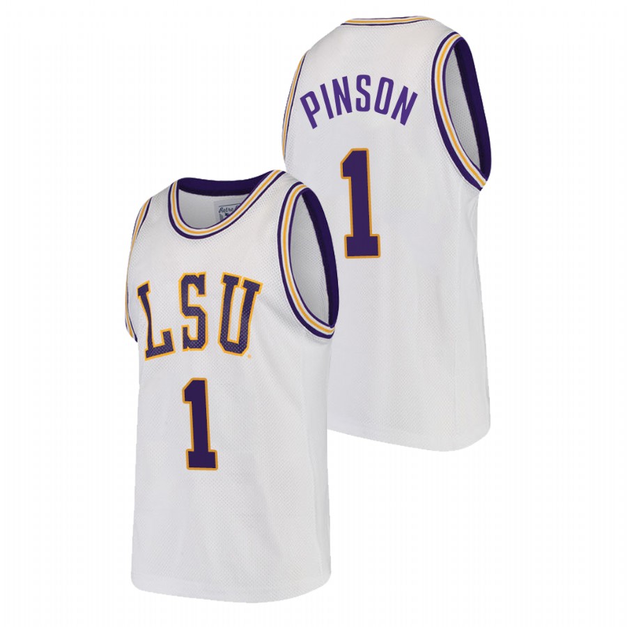 Men LSU Tigers Xavier Pinson 2022 Jersey White