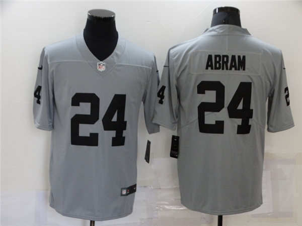 Men Las Vegas Raiders #24 Johnathan Abram Nike 2021 Silver Inverted Legend Jersey
