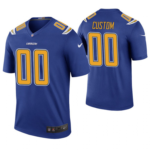 Men Los Angeles Chargers Custom Royal Color Rush Legend Jersey