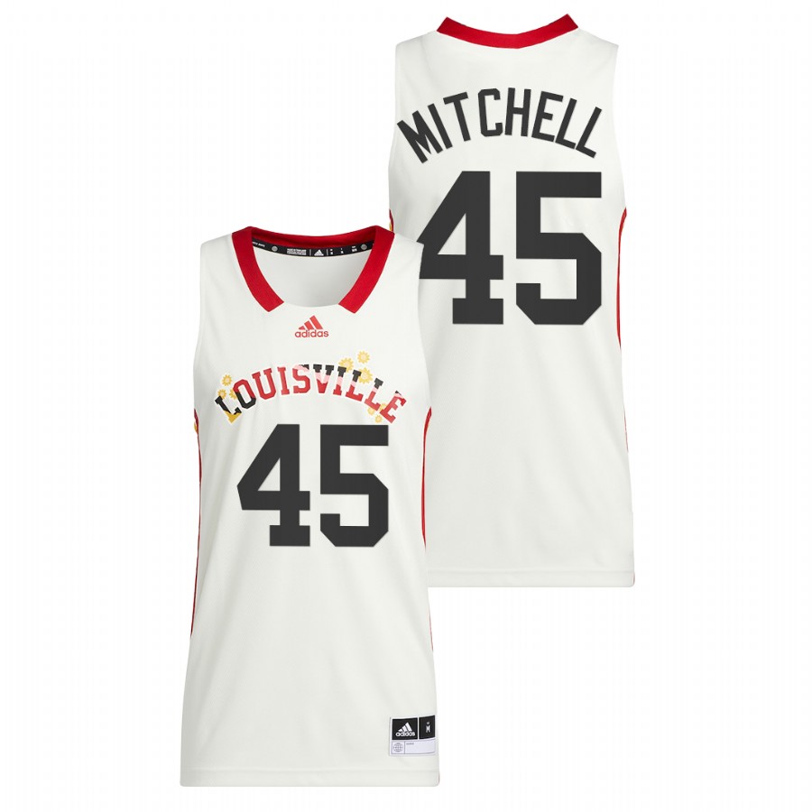 Men Louisville Cardinals Donovan Mitchell Alumni Basketball Jersey White