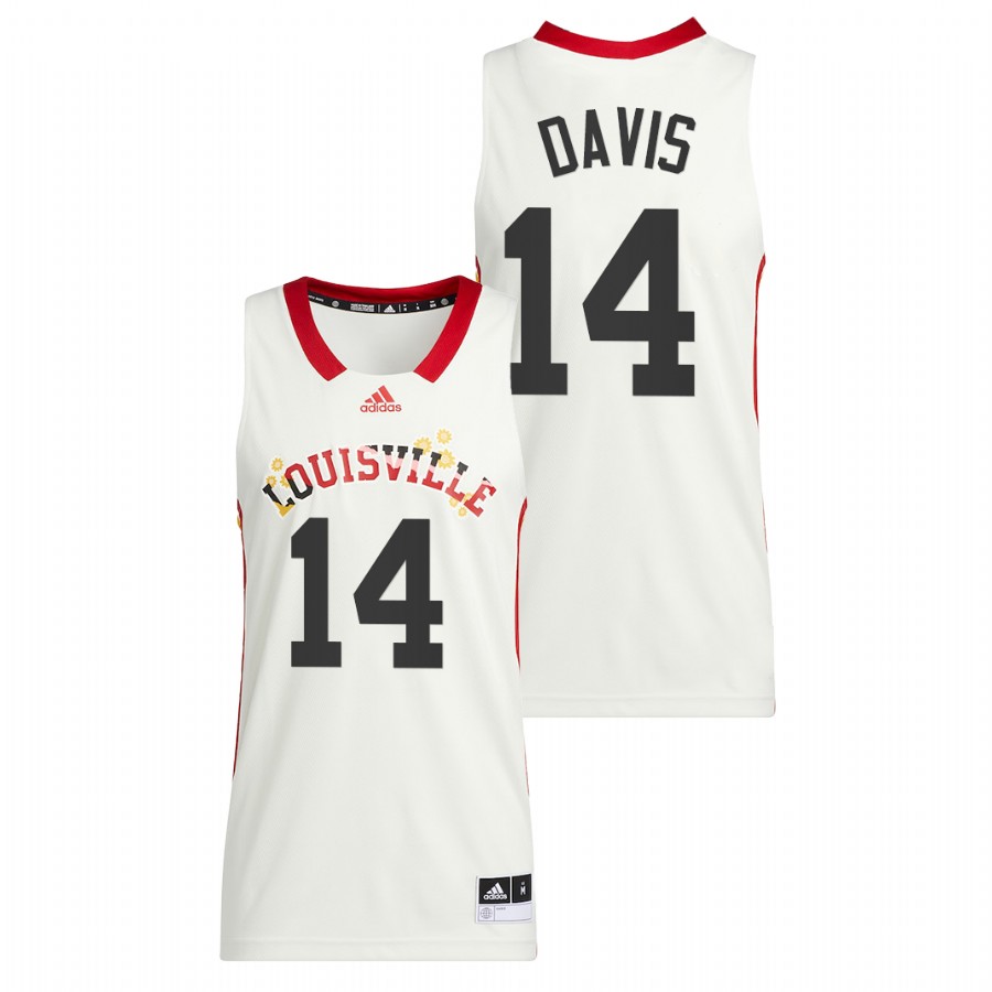 Men Louisville Cardinals Dre Davis 2022 Basketball Jersey White