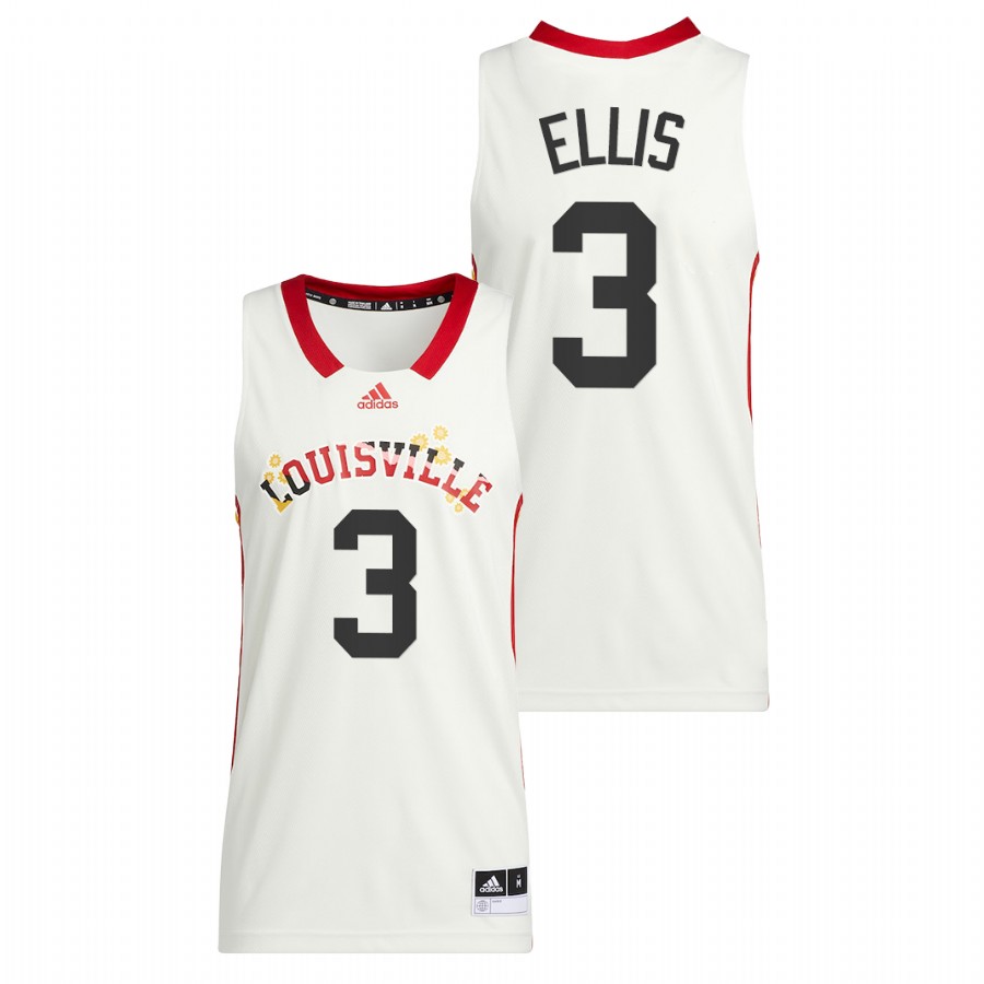Men Louisville Cardinals El Ellis 2022 Basketball Jersey White