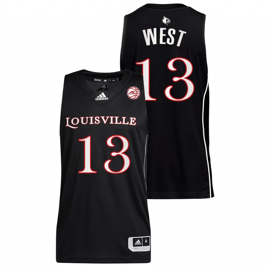 Men Louisville Cardinals Jarrod West 2022 Jersey Black