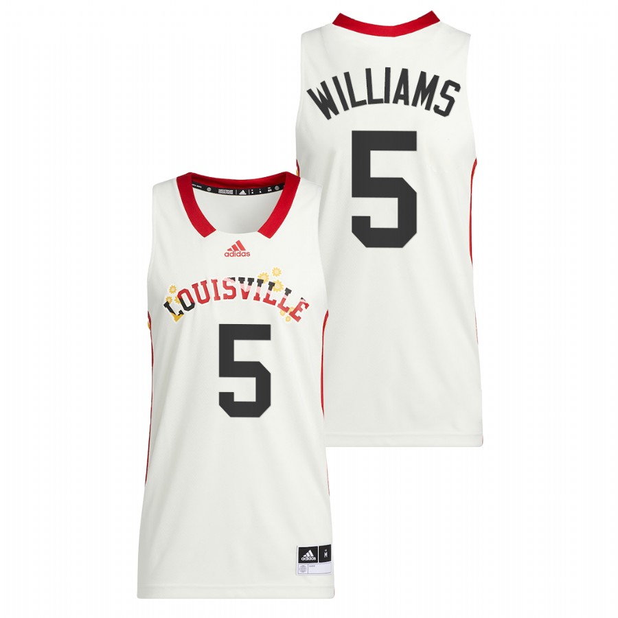Men Louisville Cardinals Malik Williams 2022 Basketball Jersey White