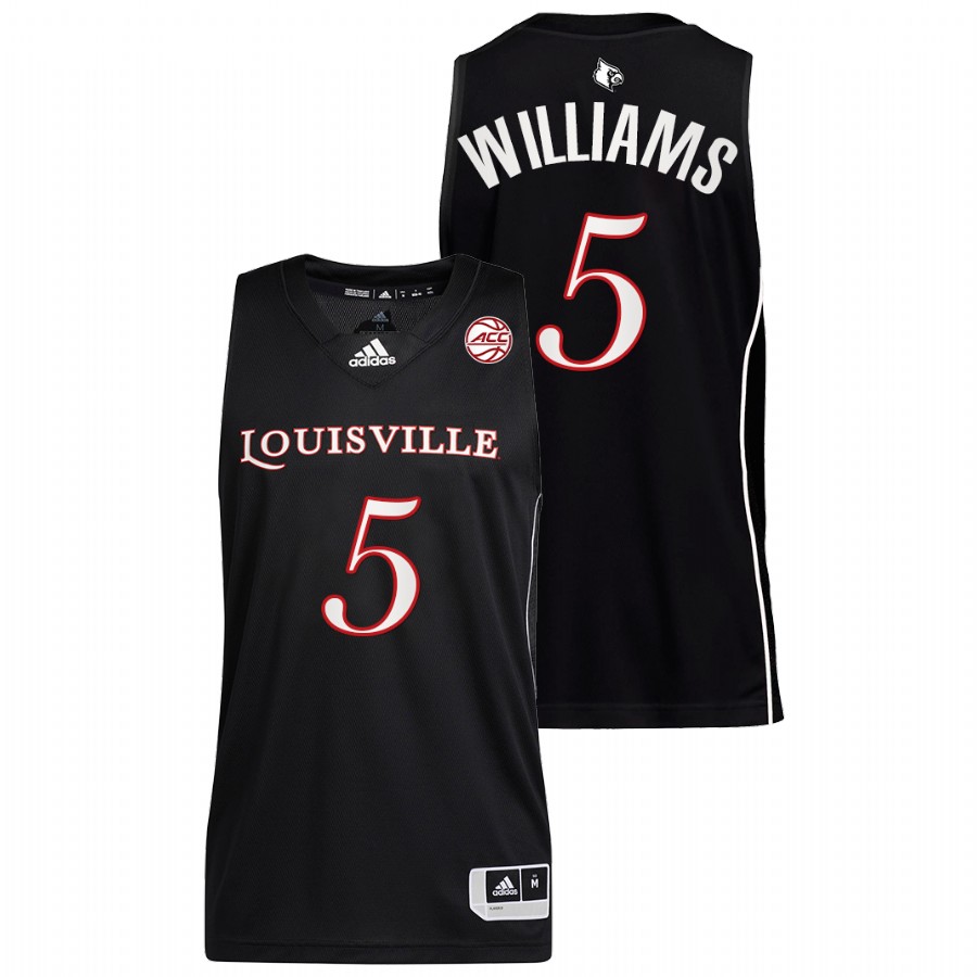 Men Louisville Cardinals Malik Williams 2022 Jersey Black