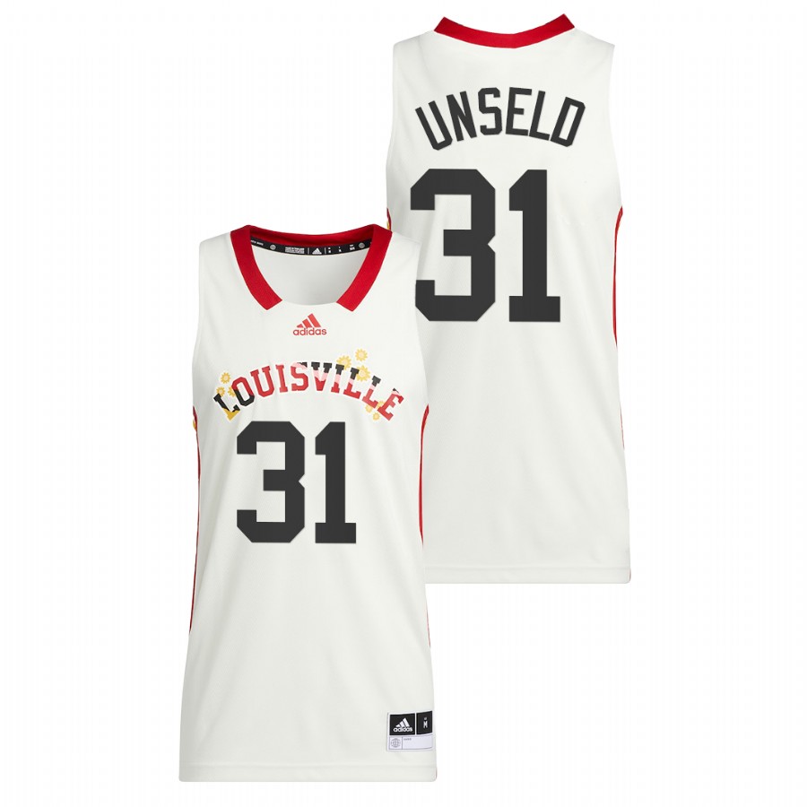 Men Louisville Cardinals Wes Unseld Alumni Basketball Jersey White