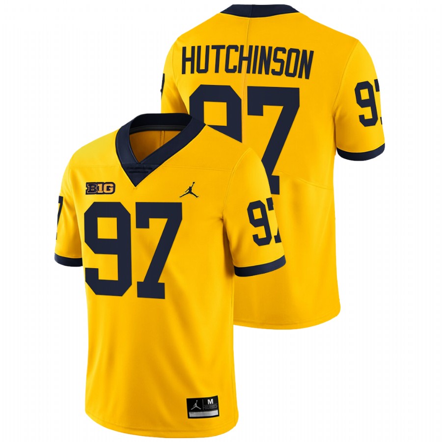 Men Maize Michigan Wolverines Aidan Hutchinson College Football Limited Jersey
