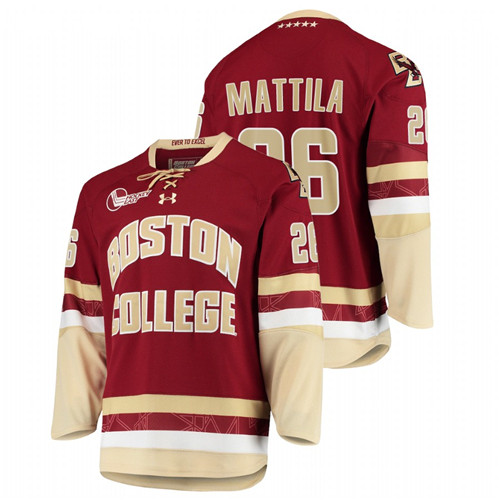 Men Maroon Boston College Eagles Julius Mattila College Hockey Jersey