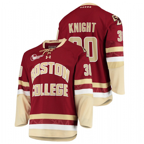 Men Maroon Boston College Eagles Spencer Knight College Hockey Jersey