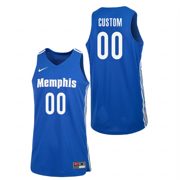 Men Memphis Tigers Custom College Basketball 2021 Jersey Blue Men's Jersey Memphis Tigers Custom Blue College Basketball Jersey