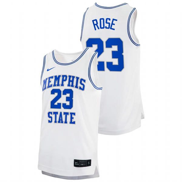 Men Memphis Tigers Derrick Rose Alumni Basketball Jersey White Men's Jersey Derrick Rose Memphis Tigers Alumni Basketball White Jersey