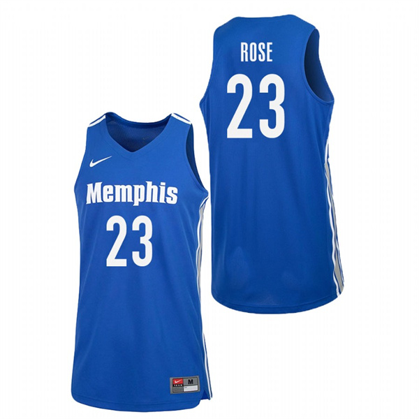Men Memphis Tigers Derrick Rose College Basketball Jersey Blue Men's Jersey Memphis Tigers Derrick Rose Blue College Basketball Jersey