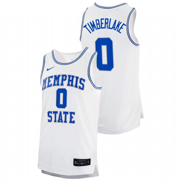 Men Memphis Tigers Earl Timberlake 2022 College Basketball Jersey White Men's Jersey Earl Timberlake Memphis Tigers 2022 College Basketball White Jersey