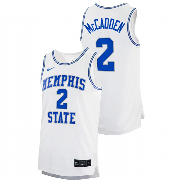 Men Memphis Tigers Elijah McCadden 2022-23 Jersey White Men's Jersey Elijah McCadden Memphis Tigers 2022-23 White Jersey