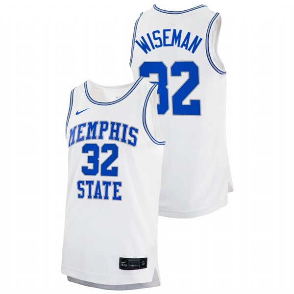 Men Memphis Tigers James Wiseman Alumni Basketball Jersey White Men's Jersey James Wiseman Memphis Tigers Alumni Basketball White Jersey