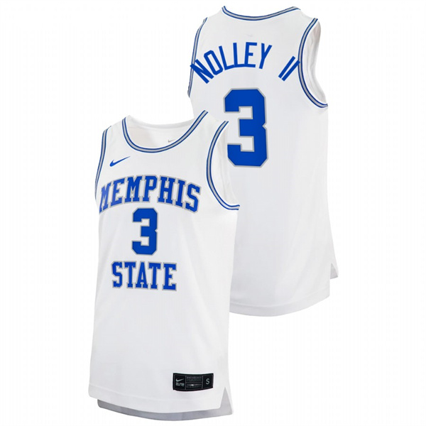Men Memphis Tigers Landers Nolley II 2022 College Basketball Jersey White Men's Jersey Landers Nolley II Memphis Tigers 2022 College Basketball White Jersey