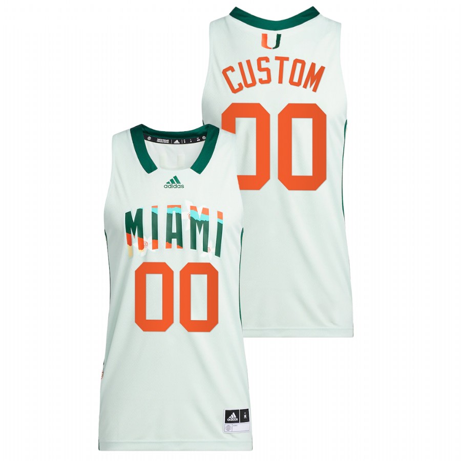 Men Men's Jersey Miami Hurricanes Custom White Honoring Black Excellence Basketball Jersey