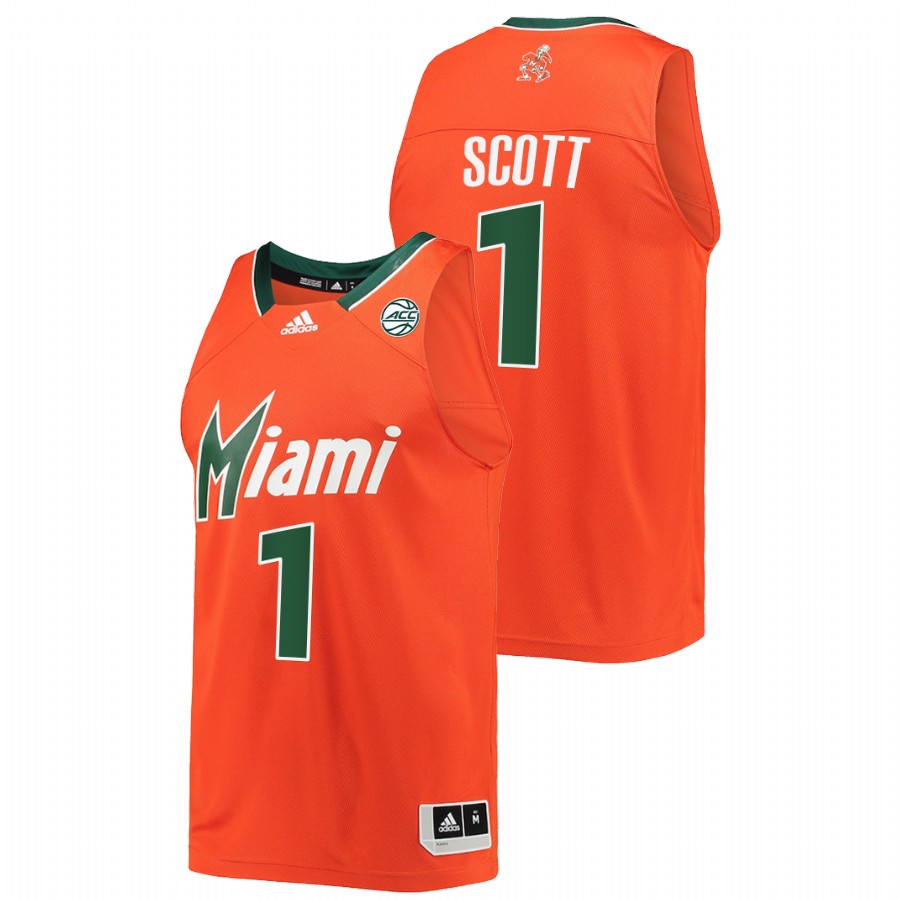 Men Men's Jersey Miami Hurricanes Durand Scott Orange Reverse Retro Alumni Basketball Jersey