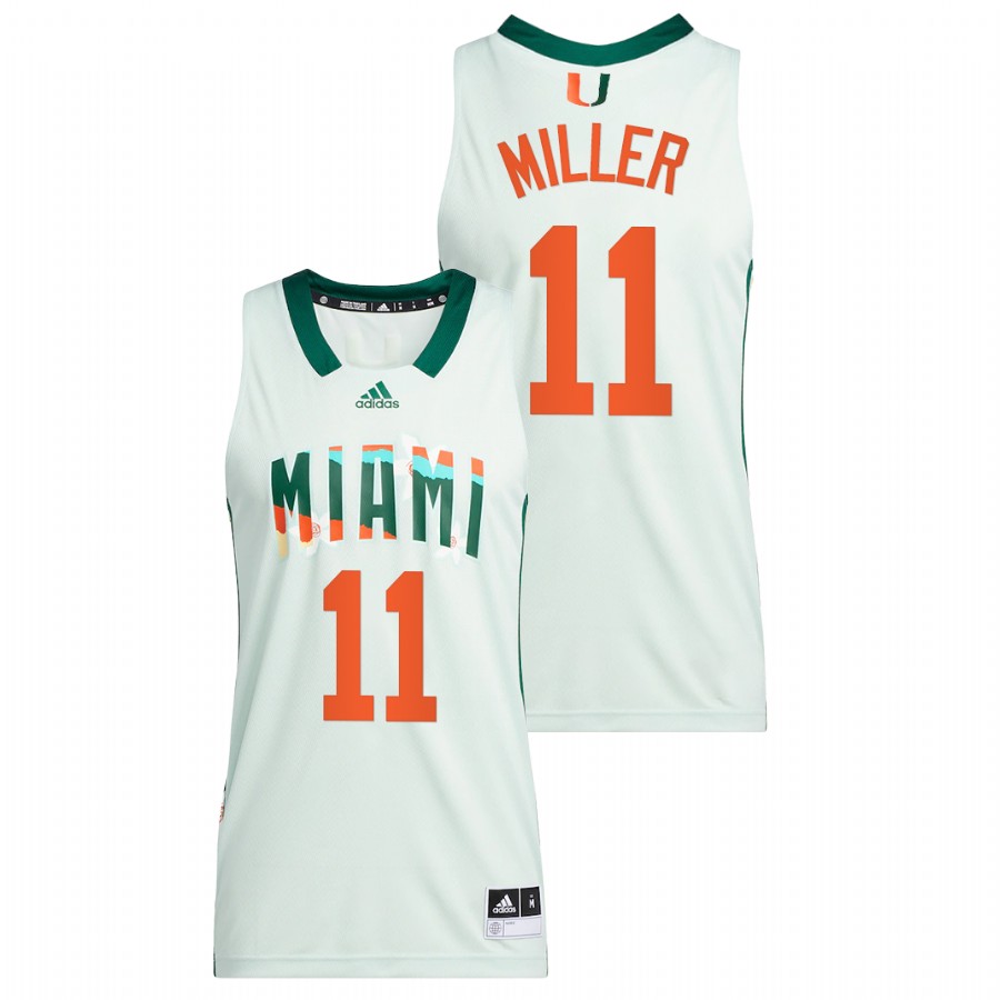 Men Men's Jersey Miami Hurricanes Jordan Miller White Honoring Black Excellence Basketball Jersey