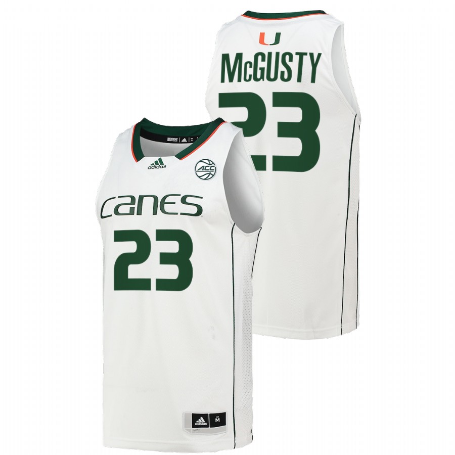 Men Men's Jersey Miami Hurricanes Kameron McGusty White College Basketball Jersey