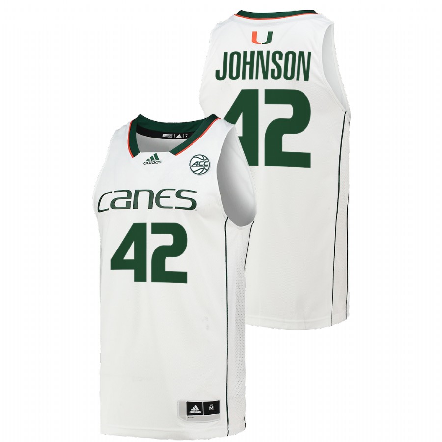 Men Men's Jersey Miami Hurricanes Reggie Johnson White College Basketball Alumni Jersey