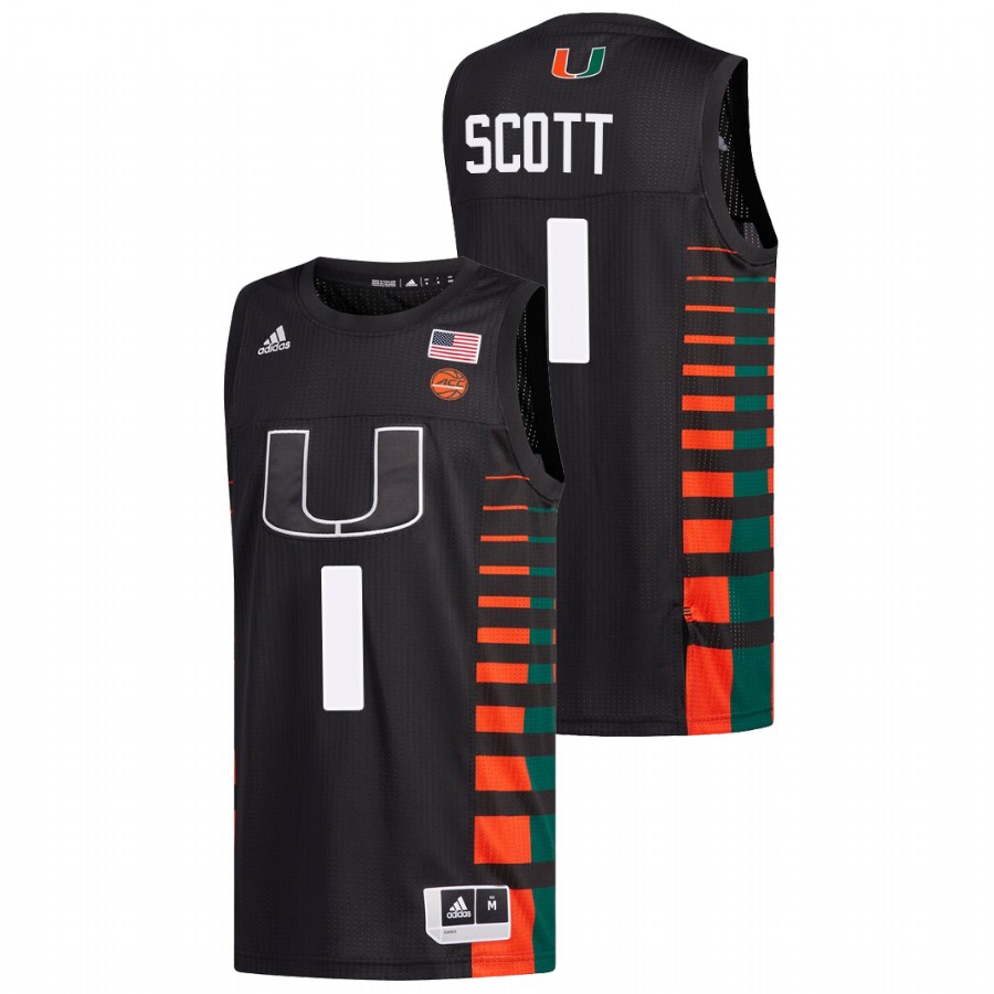 Men Miami Hurricanes Durand Scott Alumni Jersey Black Men's Jersey