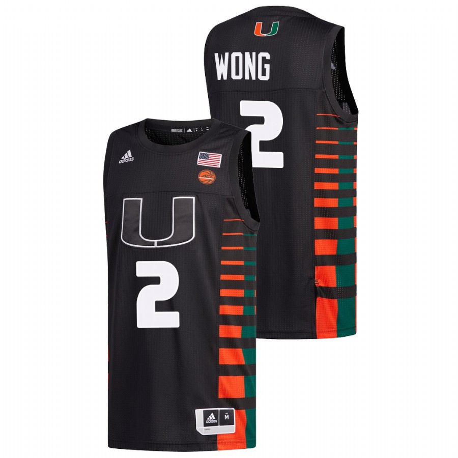 Men Miami Hurricanes Isaiah Wong 2022 Jersey Black Men's Jersey